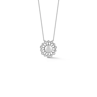 Shop Dana Rebecca Designs Lulu Jack Bezel Sunburst Necklace In White Gold