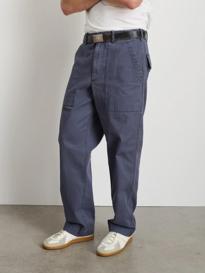 Shop Alex Mill Field Pant In Herringbone In Storm Blue