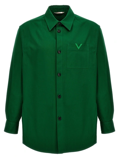 Shop Valentino Vlogo Shirt, Blouse In Green