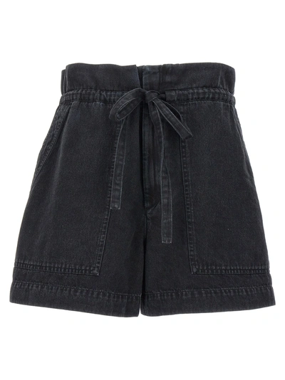 Isabel Marant Étoile Ipolyte High Waist Drawstring Shorts In Black