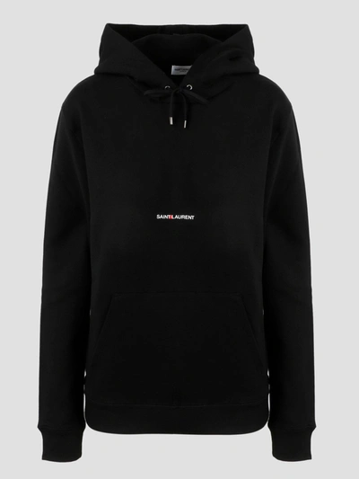 Shop Saint Laurent Rive Gauche Hoodie In Black