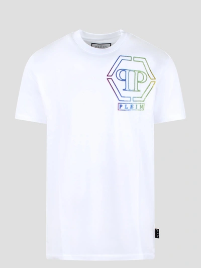 Shop Philipp Plein Crewneck Ss T-shirt In White