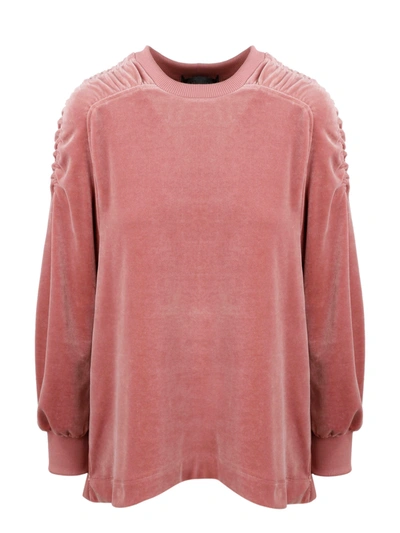 Shop Alberta Ferretti Chenille Sweatshirt In Pink & Purple