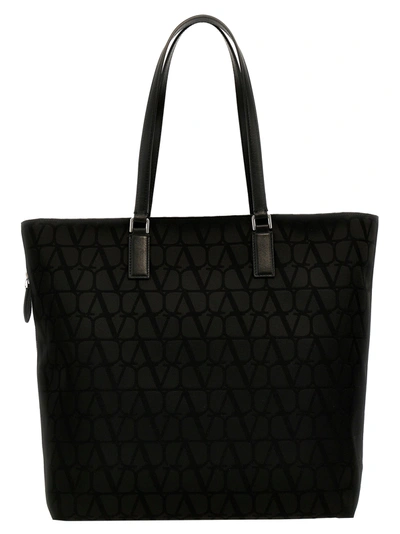 Shop Valentino Toile Iconographe Tote Bag In Black