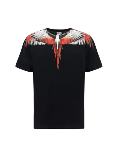 Shop Marcelo Burlon County Of Milan T-shirt Icon Wings In Black Red