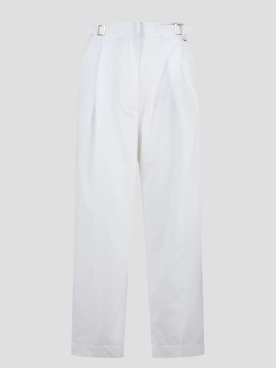Shop Herno Structures Nylon Trousers In White