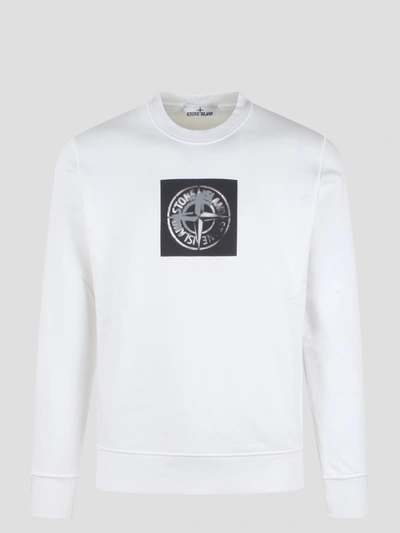 Shop Stone Island Industrial One Print Sweatshirt In White