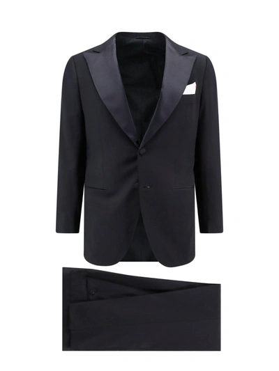 Shop Kiton Wool Tuxedo With Satin Profiles
