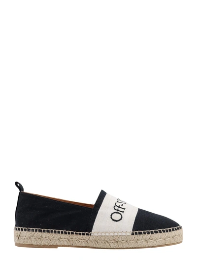 Shop Off-white Canvas Espadrillas With Embroidered Logo