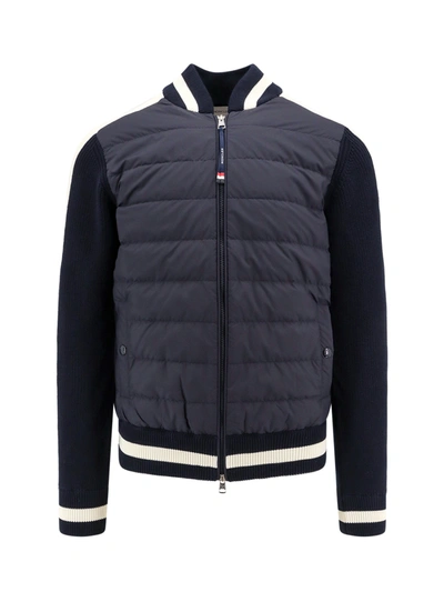 Shop Moncler Jacket/cardigan With Cotton Inserts