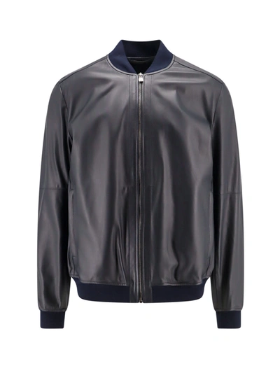 Shop Corneliani Leather Jacket