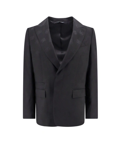 Dolce & Gabbana Wool Blazer With All-over Monogram
