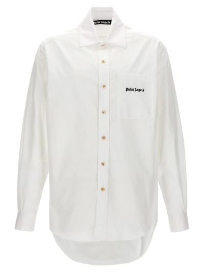 Shop Palm Angels Classic Logo Shirt, Blouse In White
