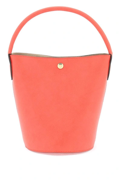Longchamp Cuir De Russie Bucket Bag In Red