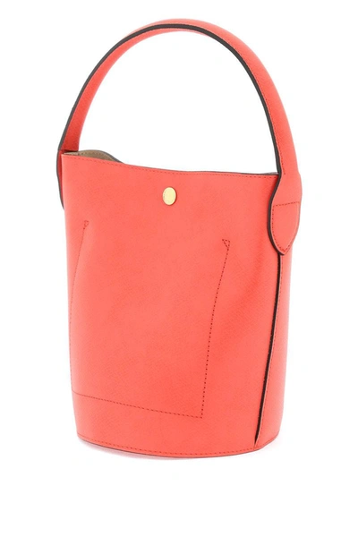 Longchamp Cuir De Russie Bucket Bag In Red