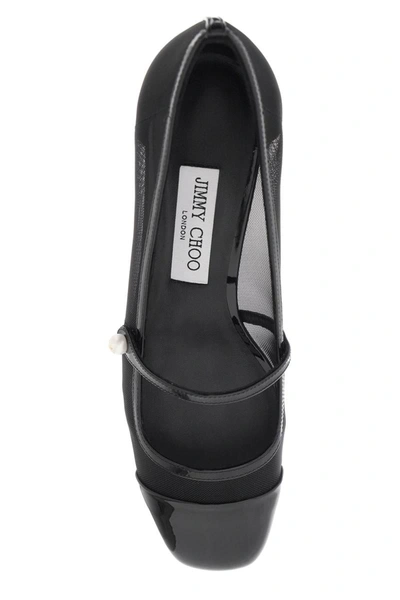 Jimmy Choo 45mm Elisa Mesh Mary Jane Pumps In Black