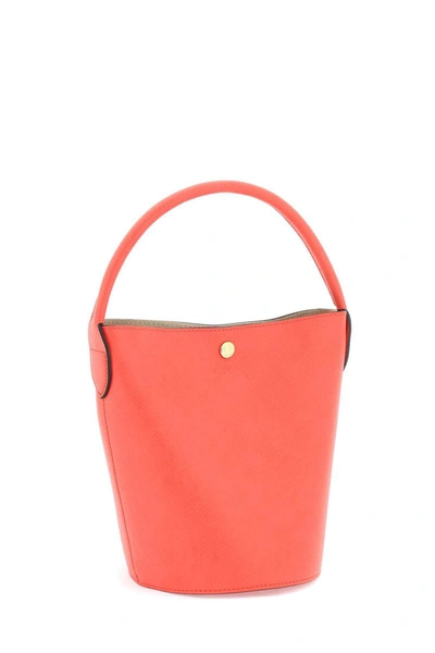 Longchamp Cuir De Russie Bucket Bag In Red