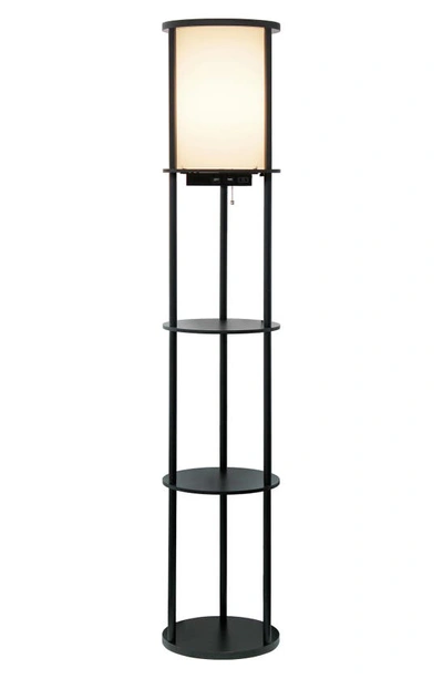 Shop Lalia Home Shelf Usb Floor Lamp In Black