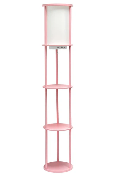 Shop Lalia Home Shelf Usb Floor Lamp In Light Pink
