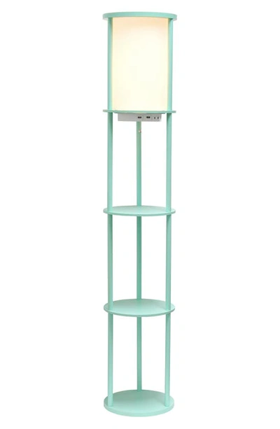 Shop Lalia Home Shelf Usb Floor Lamp In Aqua