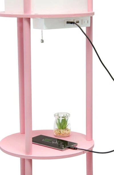 Shop Lalia Home Shelf Usb Floor Lamp In Light Pink
