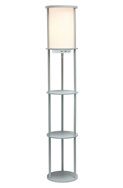 Shop Lalia Home Shelf Usb Floor Lamp In Gray