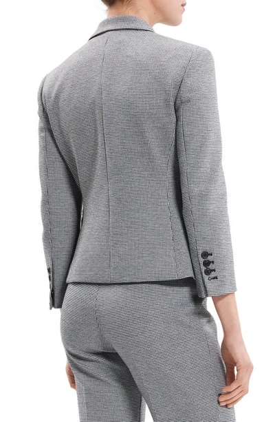Theory Houndstooth Knit Shrunken Blazer In Black Multi