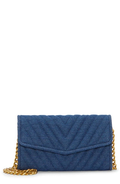 Shop Vince Camuto Theon Quilted Wallet On A Chain In Denim