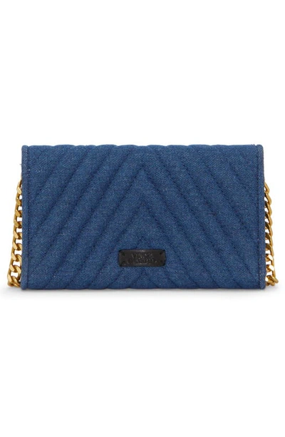 Shop Vince Camuto Theon Quilted Wallet On A Chain In Denim