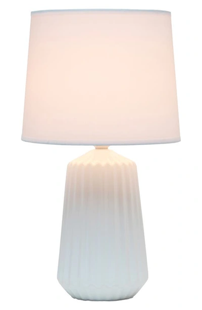 Shop Lalia Home Off-white Pleated Ceramic Table Lamp In Off White