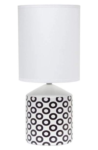 Shop Lalia Home Circle Print Table Lamp In White With Black