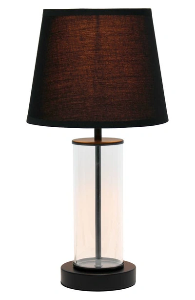 Shop Lalia Home Brushed Metal & Glass Table Lamp In Black