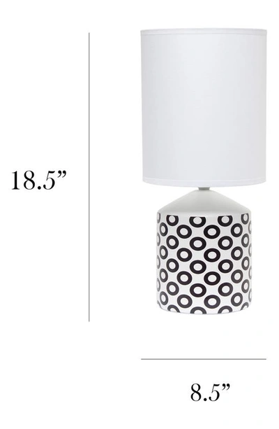 Shop Lalia Home Circle Print Table Lamp In White With Black