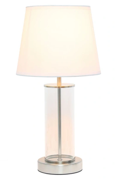 Shop Lalia Home Brushed Metal & Glass Table Lamp In Brushed Nickel/ White Shade