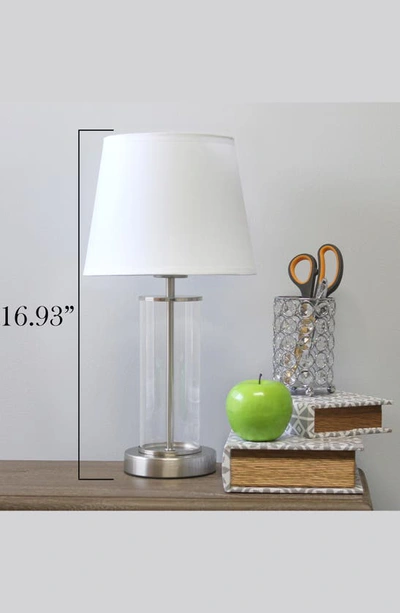 Shop Lalia Home Brushed Metal & Glass Table Lamp In Brushed Nickel/ White Shade