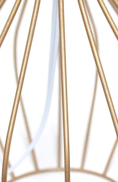 Shop Lalia Home Geometric Wire Table Lamp In Copper/ White Shade