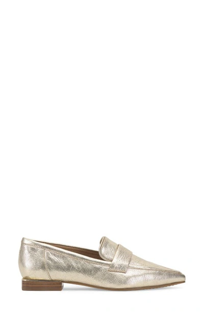 Vince Camuto Calentha Pointed Toe Loafer In Light Gold Soft Goat Metallic