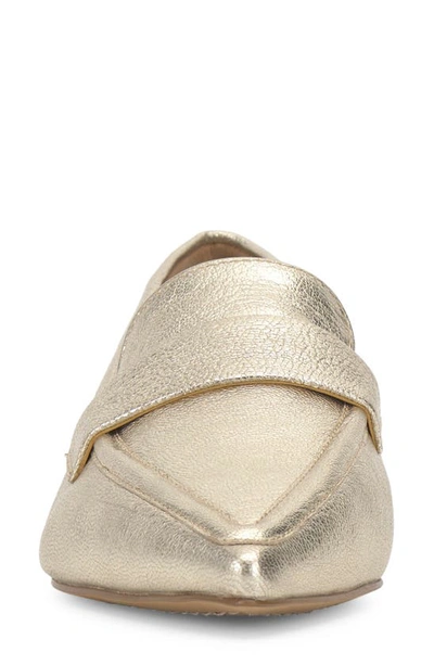 Vince Camuto Calentha Pointed Toe Loafer In Light Gold Soft Goat Metallic