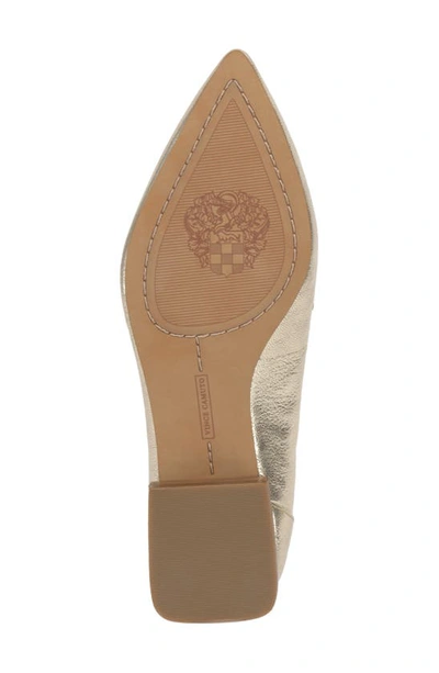 Vince Camuto Calentha Pointed Toe Loafer In Light Gold Soft Goat Metallic