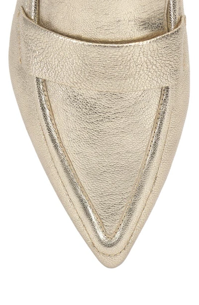 Vince Camuto Calentha Pointed Toe Loafer In Light Gold Soft Goat Metallic