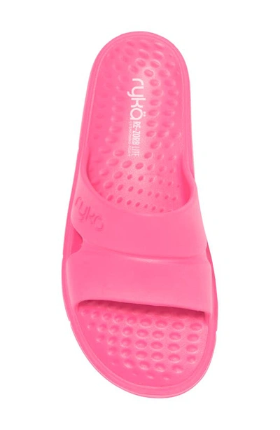 Ryka Restore Slide Womens Slip On Comfort Insole Pool Slides In Hot Pink