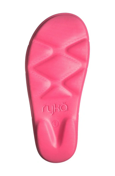 Ryka Restore Slide Womens Slip On Comfort Insole Pool Slides In Hot Pink