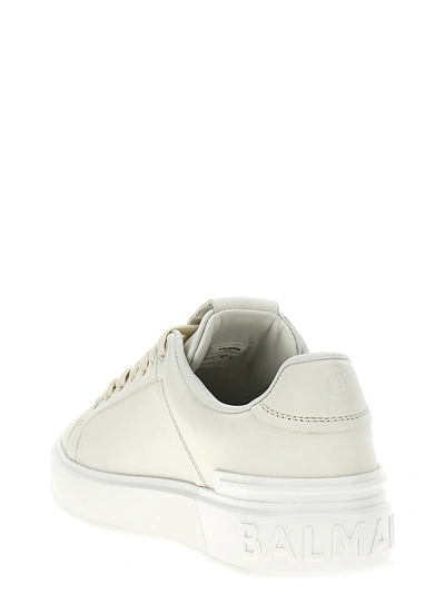 Shop Balmain B-court Sneakers White