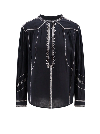 Shop Isabel Marant Étoile Biologic Cotton Shirt With Contrasting Embroideries