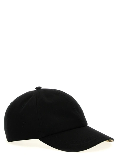 Shop Burberry Check Print Inner Cap Hats Black