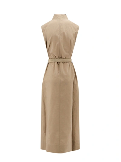 Shop Brunello Cucinelli Cotton Blend Dress With Belt