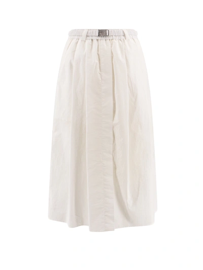 Shop Brunello Cucinelli Cotton Blend Skirt With Belt