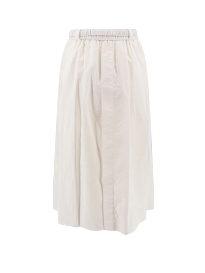 Shop Brunello Cucinelli Cotton Blend Skirt With Belt