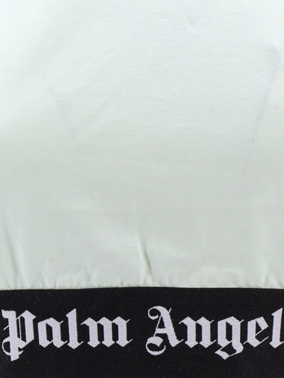 Shop Palm Angels Cotton Crop Top With Classic Logo Elastic Band