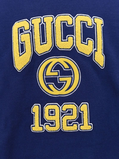 Shop Gucci Cotton Sweatshirt With Gg Cross Embroidery On The Front